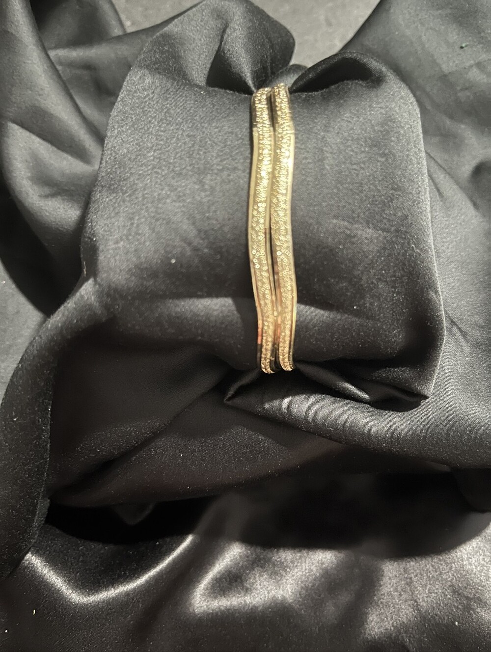 2- Piece Gold Filled Textured Double Bangle Bracelet